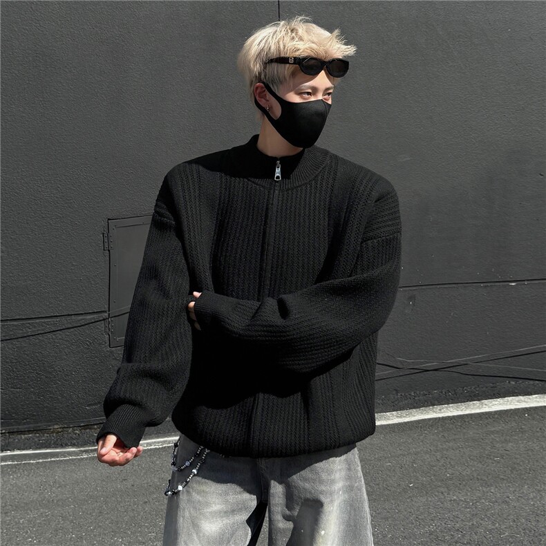 秋冬立领毛衣开衫针织男士慵懒风线衣外套,男装针织衫/毛衣,星座1206（原A206）