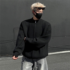 秋冬立领毛衣开衫针织男士慵懒风线衣外套，男装针织衫/毛衣，星座1206（原A206）