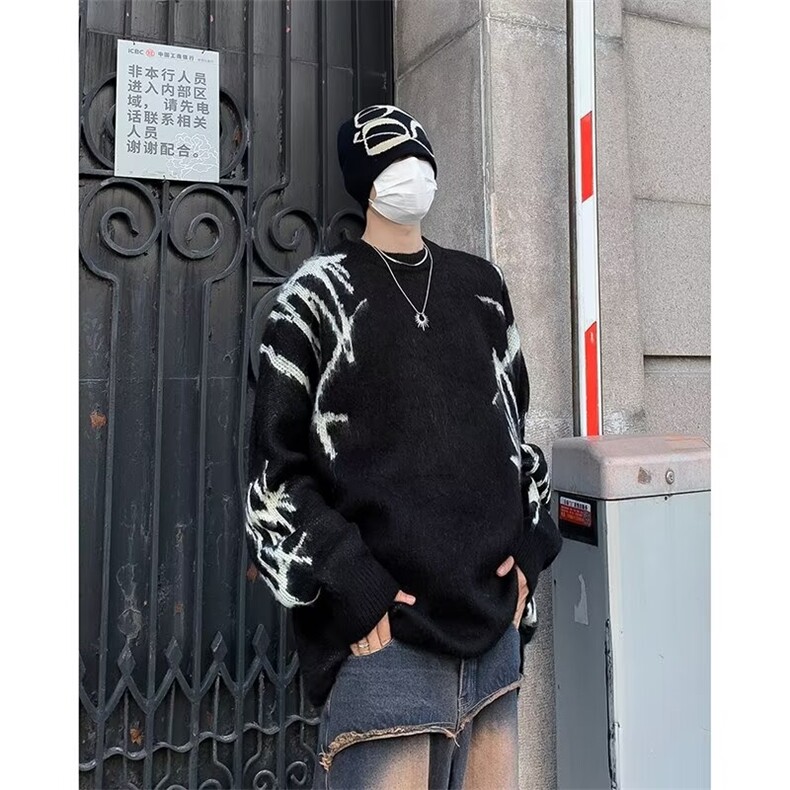 高街针织衫男韩版潮流拼色痞子帅气Y7151-P63图片