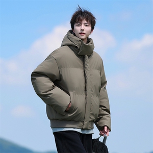 现货5W件冬季三防重磅boxy短款羽绒连帽PU皮棉衣外套防风加厚棉服图片