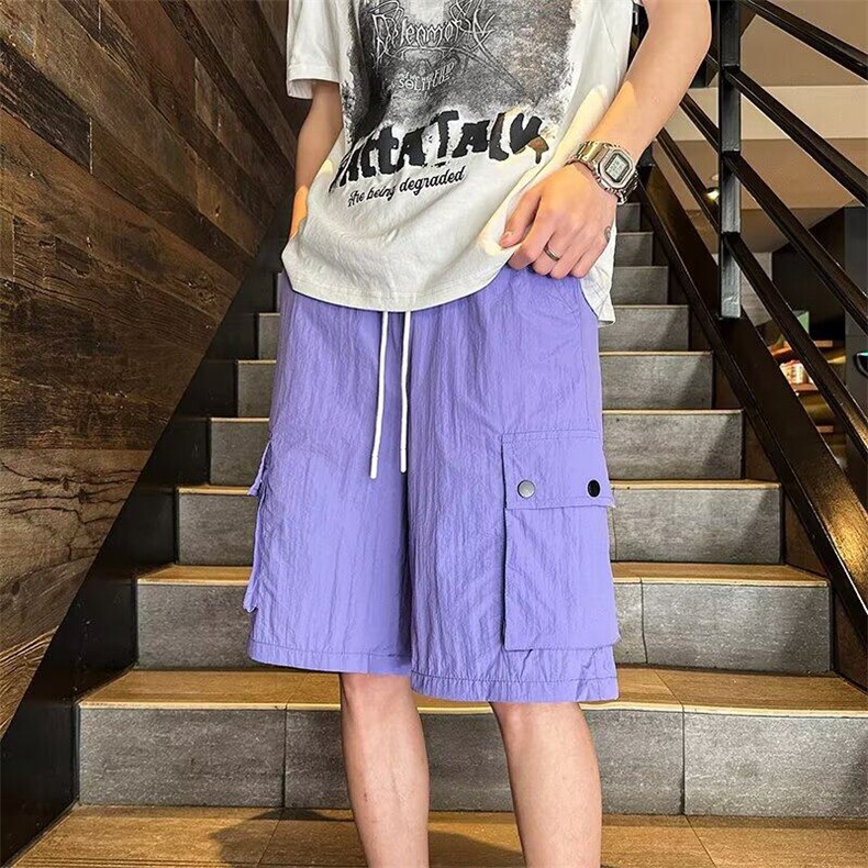 工装短裤男士2025新款夏季薄款宽松大码运动五分裤休闲3011P30，男装牛仔裤，星座410-2