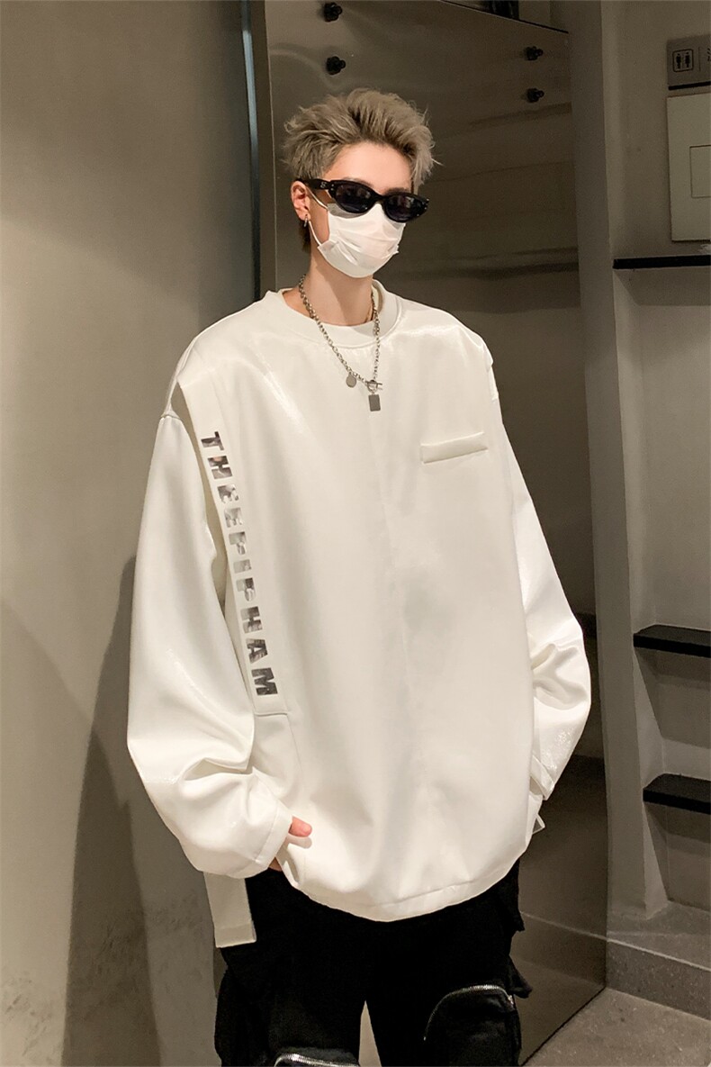 长袖t恤2025秋季假两件抗皱正肩卫衣XZ514-2-24231-P68加绒P78,男装T恤,星座514-2(原B239)