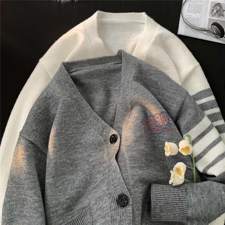 毛毯秋款四条杠宽松开衫V领毛衣M351P65控88,男装针织衫/毛衣,电商A247