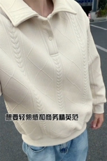特批P38无差价秋新抖音慵懒风潮肌理感polo衫卫衣外套男W5022，男装卫衣，电商A001