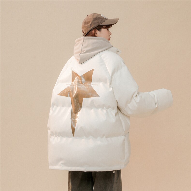 1中性风鳄鱼纹印花字母设计大码M-5XL潮流棉衣男MY77730P128控168,男装棉衣,星座226-2