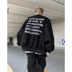 棒球服夹克男女韩版潮流刺绣宽松高街帅2024秋冬ins外套W5997-P62图片