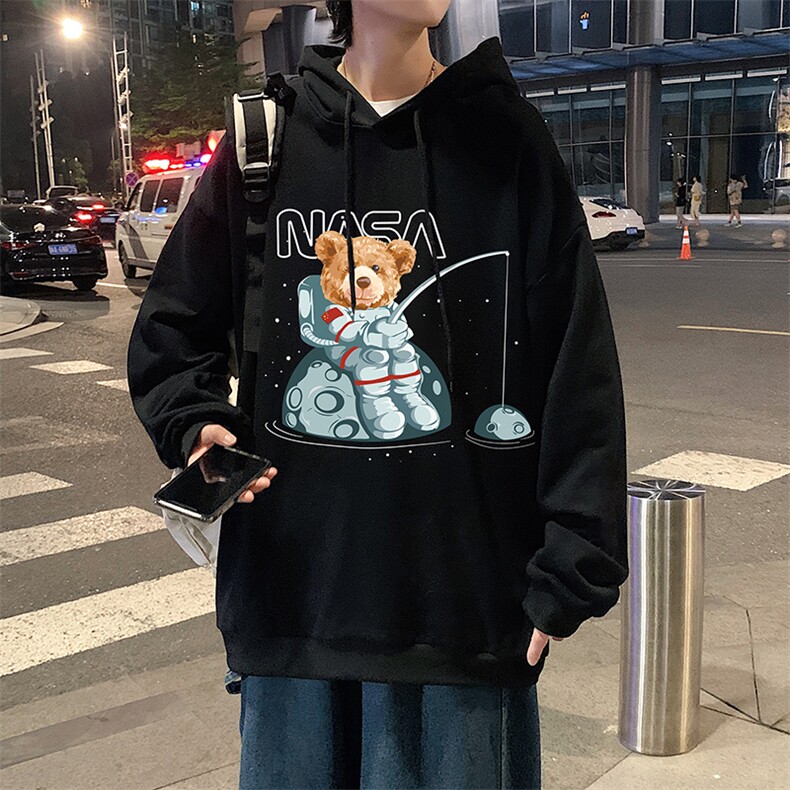 WY2251-P35纯棉连帽卫衣男大码运动帽衫宽松薄外套男,男装卫衣,电商A040