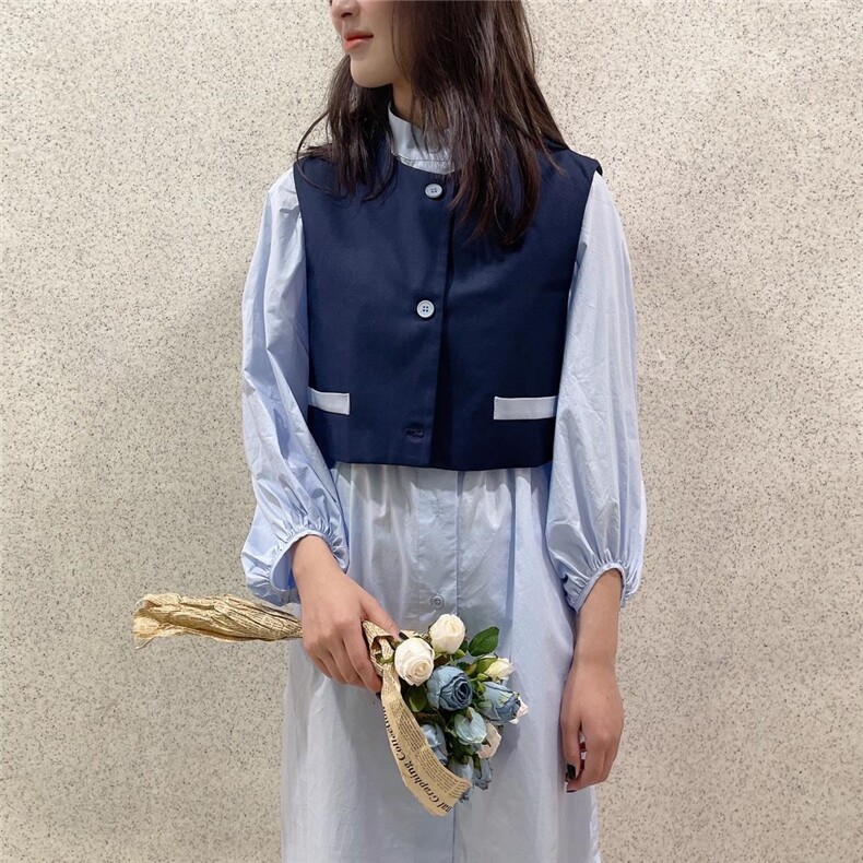 现货秋季马甲衬衣真两件百搭显瘦，女装马夹，Jarmore隽末