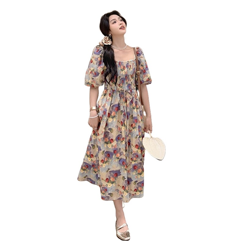 2024法式油画连衣裙【现货】082-3634P120K178,女装连衣裙,浙宝192（原082）