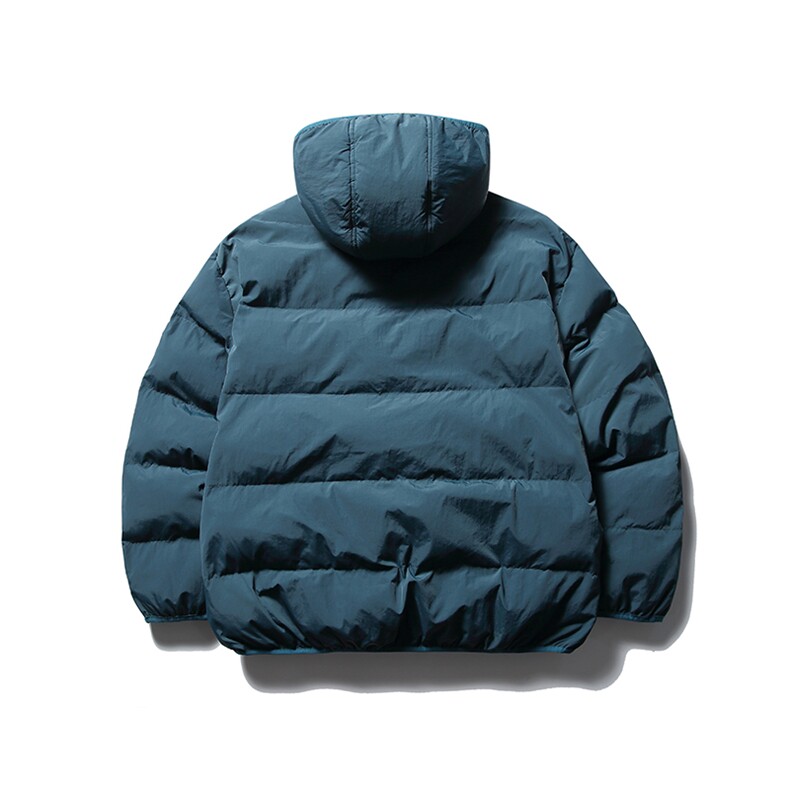 南夏乔装2025冬款纯色基础款印花LOGO连帽棉服日系保暖棉袄男棉衣,男装棉衣,电商S006（B521）