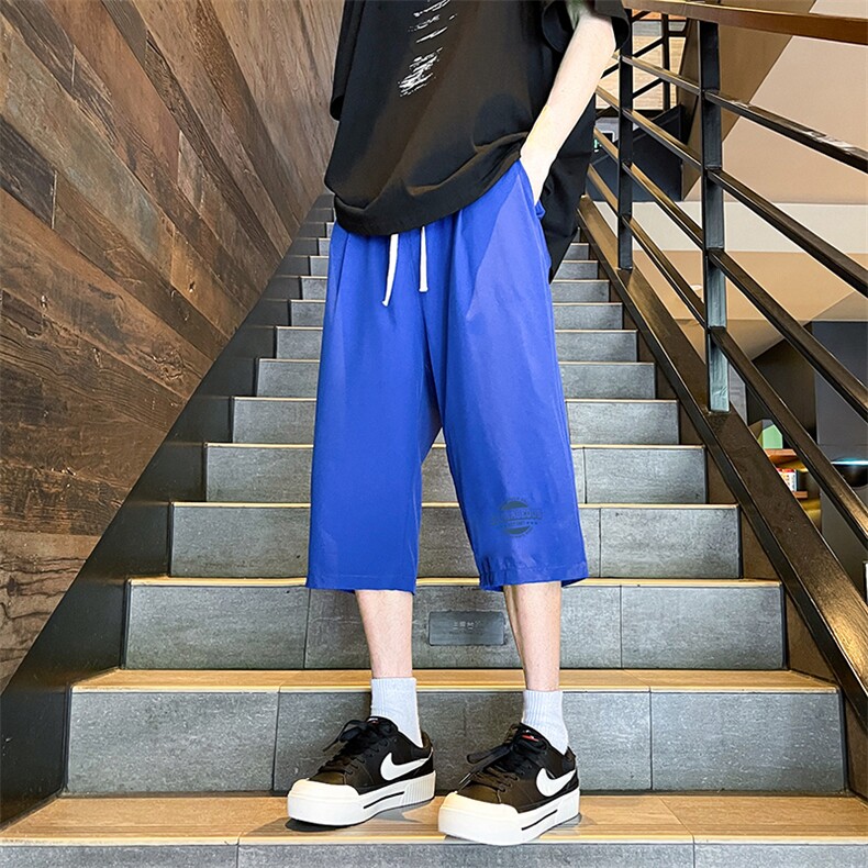 冰丝七分裤男大码速干短裤男五分裤港风风格QK72395-P25,男装休闲裤,电商A040