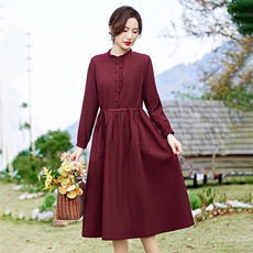 连衣裙优雅显瘦长袖A字裙气质淑女风2026年春季，女装连衣裙，倪叶myz