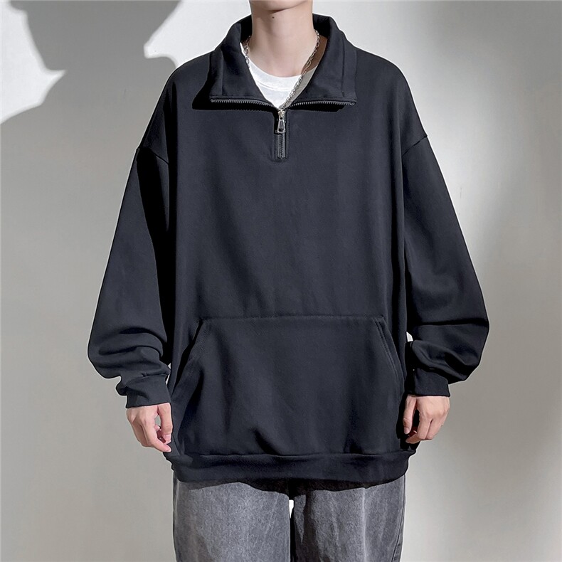 1360克重磅半拉链POLO衫50%棉50%涤纶大码M-5XL卫衣男WY77077P65,男装Polo衫,星座226-2