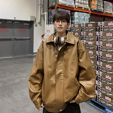 抖音直播！pu皮衣机车服宽松夹克男CP40-特p65控价：118，男装夹克，电商B371