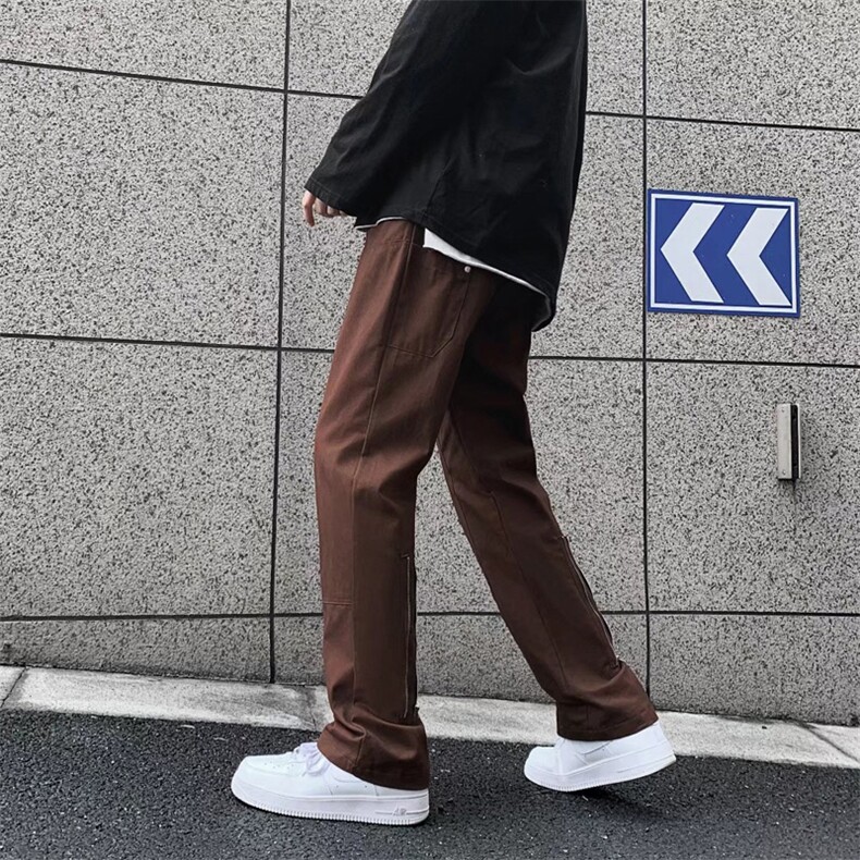 男青春流行直筒高街工装裤潮休闲长裤A110P40图片