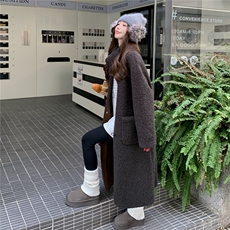 档口2025冬季新款韩系毛毛长外套7853-P265-K398，女装棉衣/棉服，2C057