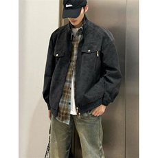 立领皮衣工装外套男款秋季痞帅棒球服cleanfit短款夹克JM15，男装皮衣，星座1116A（原606A-3）