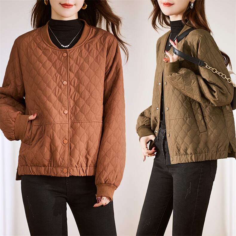 短款外套女2023新款冬季夹棉夹克秋冬薄款时尚棉衣棉服,女装棉衣/棉服,贵人树