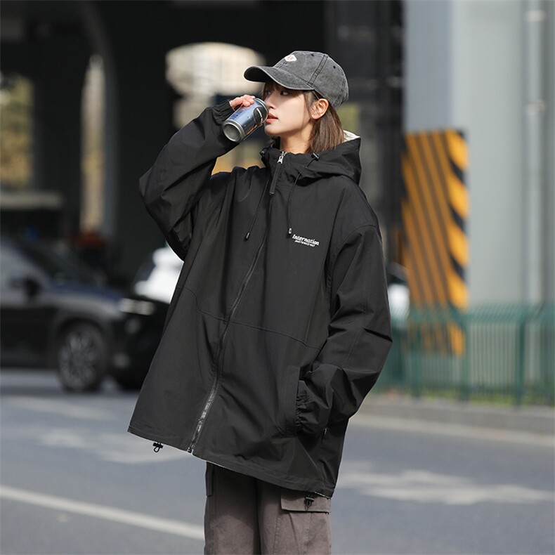 815A-JK92832-P75特美式两面穿外套秋装冲锋衣休闲夹克女中性风,男装夹克,星座815A