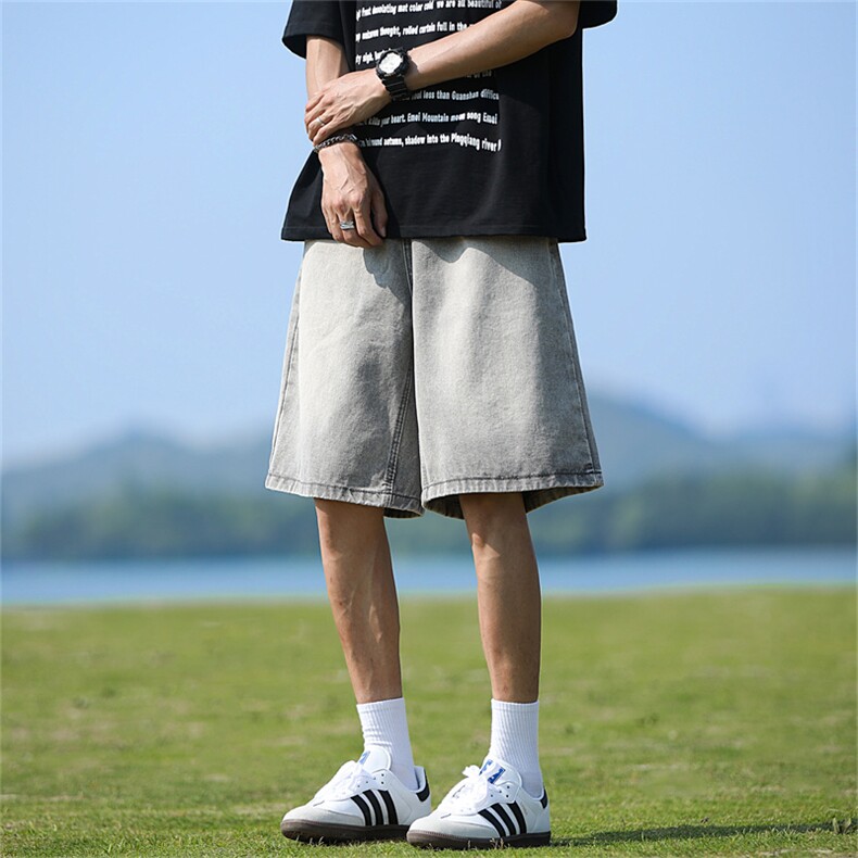 牛仔短裤男士韩版潮流做旧痞帅2024夏季新款ins五分裤RK1894-P37,男装牛仔裤,星座412-2