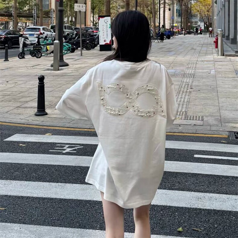 万针全刺绣工艺抖音得物高品质260克重磅纯棉双纱美式高街短袖T恤,男装T恤,电商A486-1