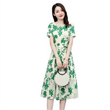 夏季新款时尚印花连衣裙2024年夏季2024年夏季，女装连衣裙，倪叶myz
