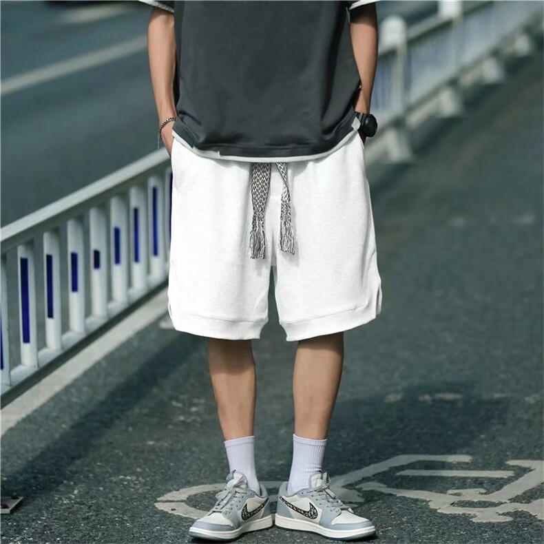 短裤男士夏季2022新款潮牌冰丝休闲五分马裤D85P28图片