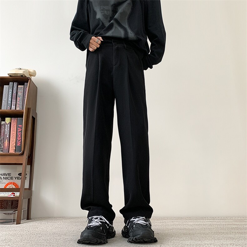 现货主推款加大码直筒垂感纯色西裤S-3XL310A-2BK315P45控68,男装西裤,星座310A-2