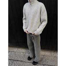 灰色立领开衫毛衣男款冬季Y1009P50，男装针织衫/毛衣，星座1116-2