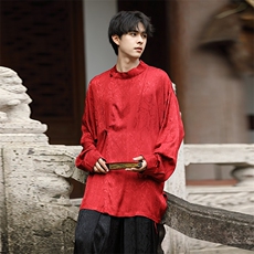 秋季新品（八旗都统）新中式潮丝绸圆领改良唐装盘扣外套30513，男装民族服装，星座305A（原312A-1）