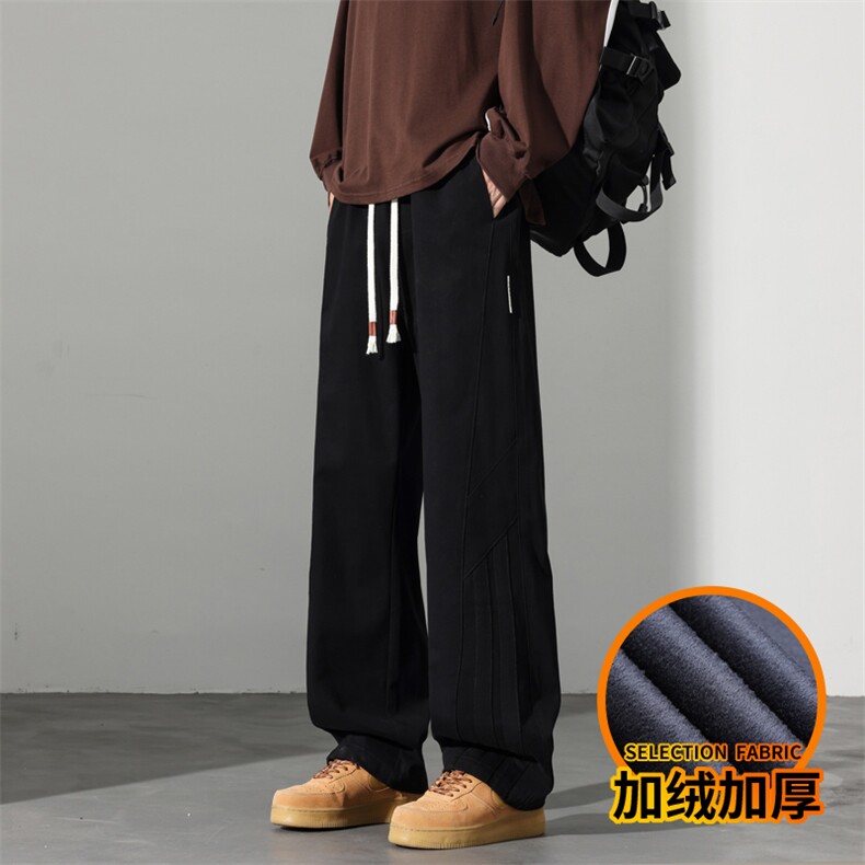 加厚裤子男款秋冬美式复古休闲长裤直筒工装裤J8030-P45/加绒P55,男装工装外套,星座509