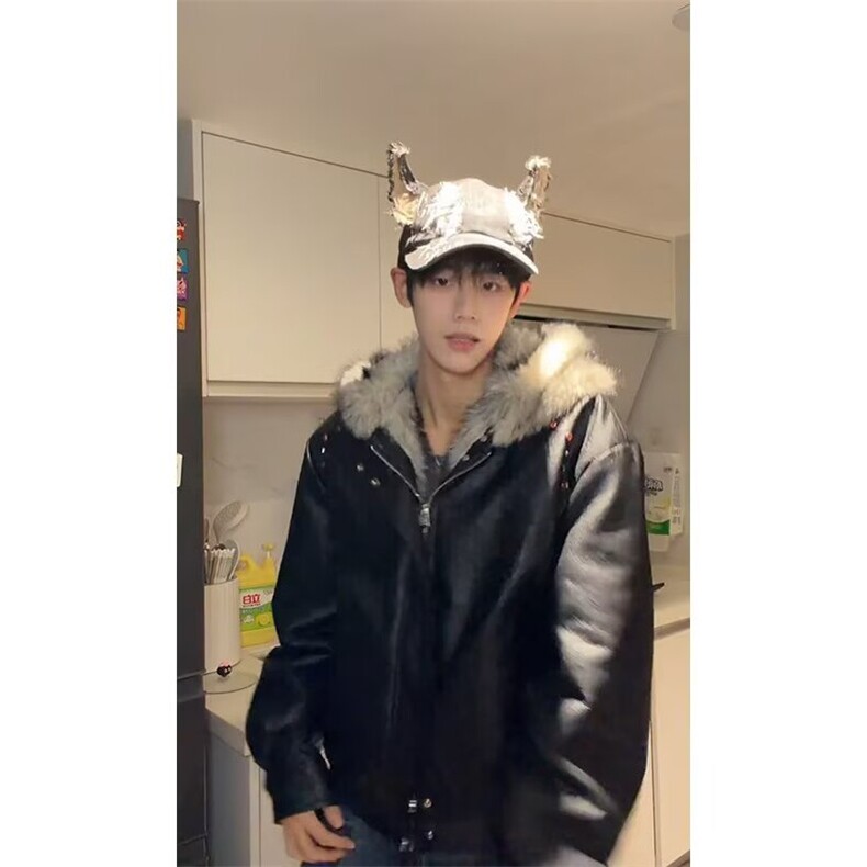 JY693-P138座山雕毛领棉服运动休闲潮牌帅气外套,男装棉衣,星座1501-3