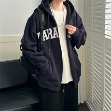 现货重磅宽松休闲绣花连帽卫衣外套男潮牌上衣A351-AW2499-P105，女装短外套，电商A351
