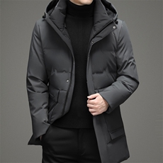 冬季新款中长款中青年连帽羽绒服爸爸装保暖男外套DFLDY1001-P305，男装羽绒服，电商B212（原钱塘6029）