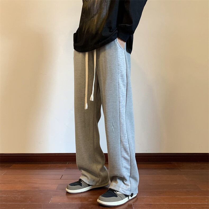 春秋华夫格拼接编织绳卫裤现货XZ604-KP76-P55控68,男装休闲裤,星座604