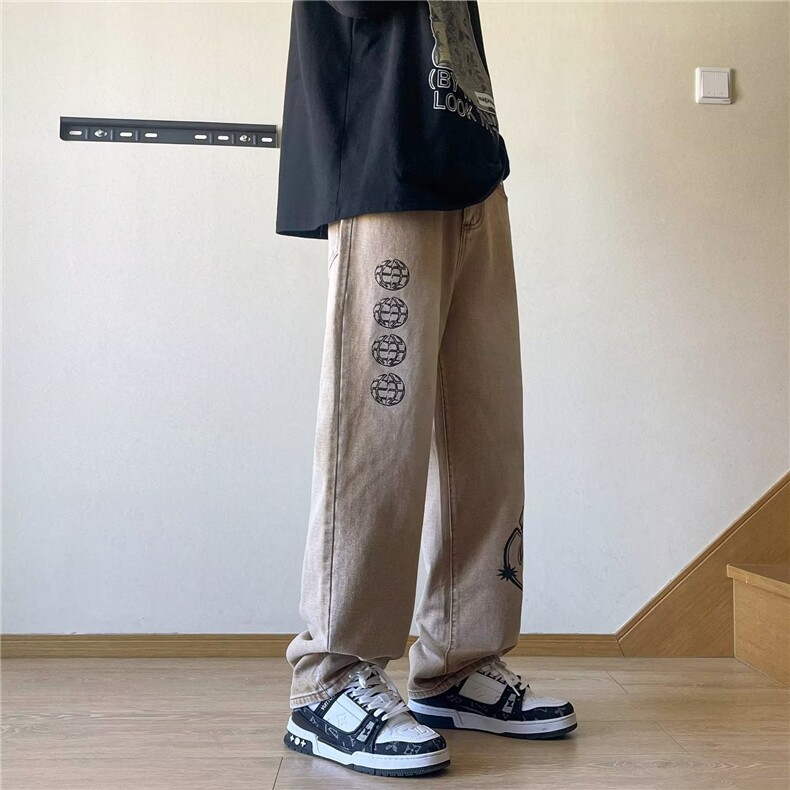牛仔裤男春季潮大码休闲裤子高街R8010P43,男装牛仔裤,星座1116-2