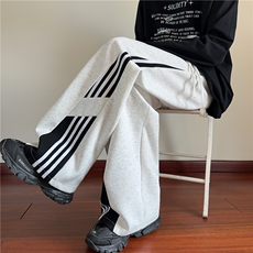 抖音品质美式潮流条纹拼接设计感休闲卫裤B315-K25831-特p40控78，男装休闲裤，电商B315