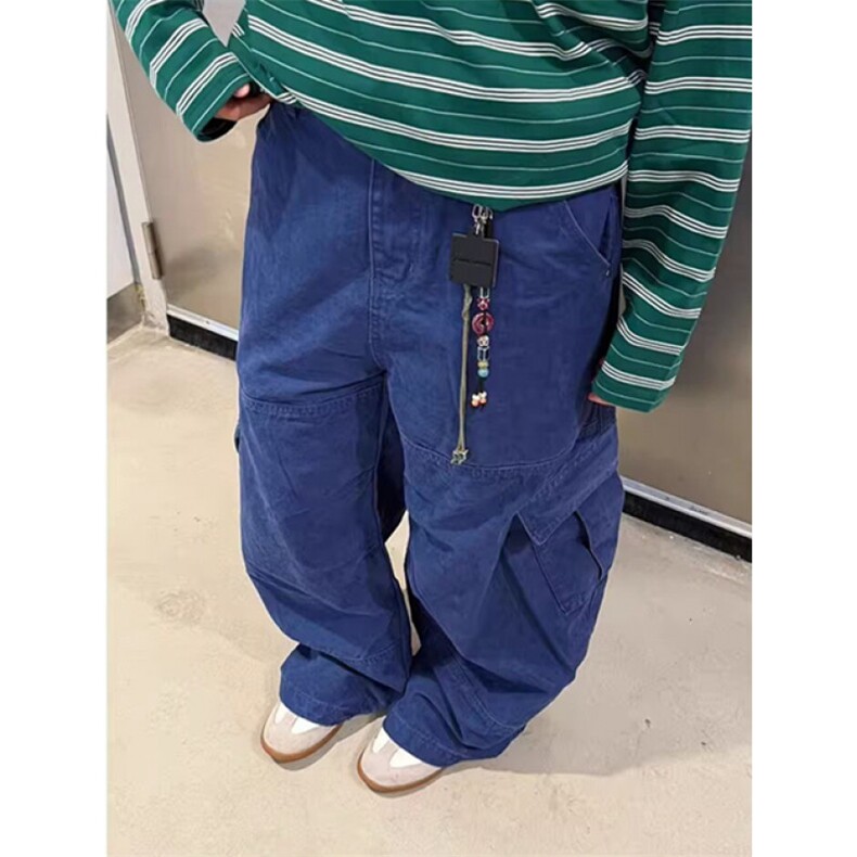 复古多口袋工装牛仔裤男女秋冬休闲垂感拖地直筒宽松长裤NC656,男装牛仔裤,星座1116A（原606A-3）