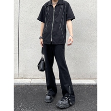 B221美式ins高街小众排扣拉链牛仔裤LK22073-P60控78，男装牛仔裤，电商B221