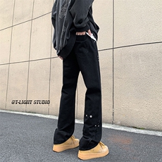 B221美式ins高街暗黑小众个性铆钉小脚牛仔裤LK23142-P65控88，男装牛仔裤，电商B221