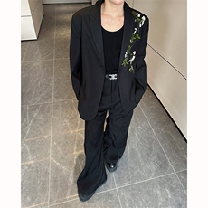 现货25重工刺绣新中式礼服木槿花婚服西装外套xz110-p128，男装西服，电商B288