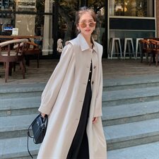 现货271-9720-P135新款过膝风衣外套控178，女装风衣，浙宝271