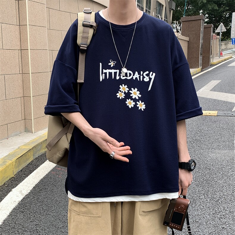Q11068-P30春夏季七分袖t恤男大码五分袖男短袖中袖,男装T恤,电商A040
