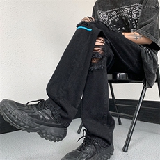 美式高街小众夏季破洞牛仔裤货号K726P60，男装牛仔裤，电商A063