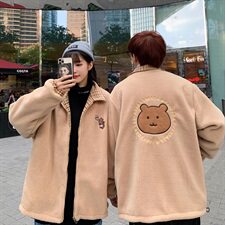 703-Y252冬季毛绒绒羊羔毛复古格子毛呢情侣棉衣双面穿外套，男装棉衣，星座703
