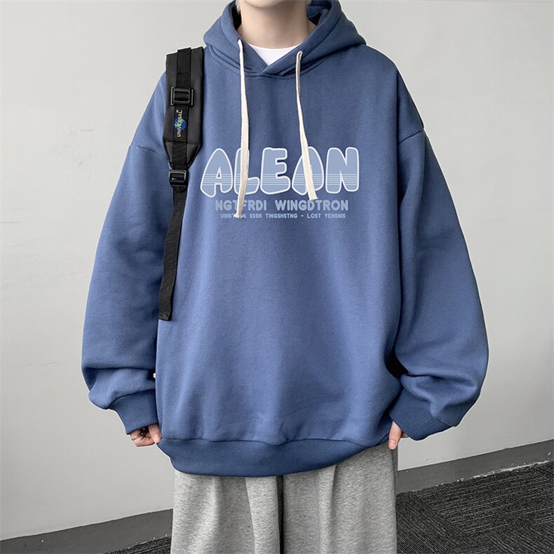 纯棉连帽卫衣男大码运动帽衫宽松薄WY2291-P35,男装卫衣,电商A040