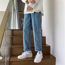 /直筒宽松牛仔裤男痞帅韩版潮流休闲九分裤A338-1NB360P50,男装牛仔裤,电商D325
