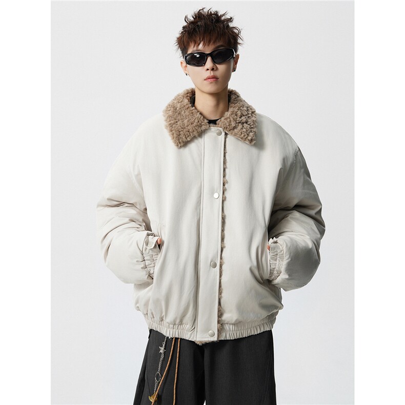 M8899P120控198巴恩风夹棉短款加绒加厚棉衣毛领棉服外套,男装棉衣,电商B205