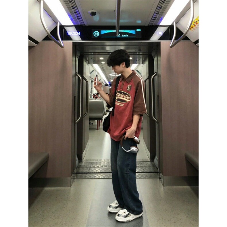 DX415LL-特P35美式复古polo衫短袖t恤男高级感痞帅半袖体恤,男装T恤,星座1007（原301D）