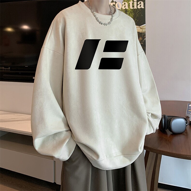 麂皮绒卫衣男大码重磅长袖t恤男JW81435-P35,男装T恤,电商A040